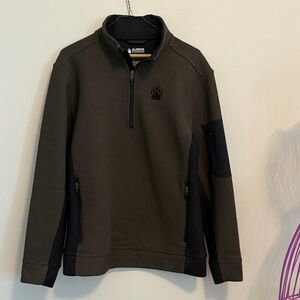 Duluth Trading Co Alaskan Hardgear Dark Green and Black Quarter-Zip Pullover